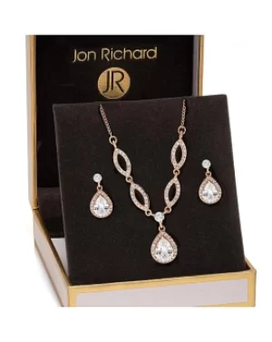 Image of Jon Richard Rose Gold Pear Matching Set