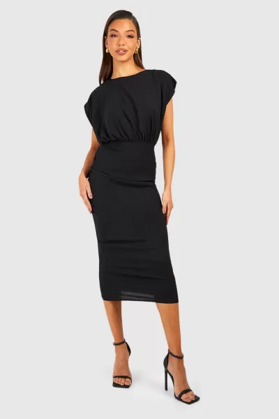 Image of Short Sleeve Batwing Midaxi Dress