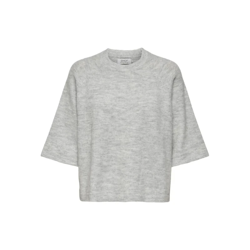 Image of Only Crew Neck Jumper with 3/4 Length Sleeves light grey Women XS;S;L
