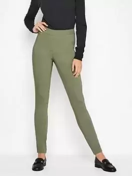 Image of Long Tall Sally Khaki Skinny Bi Stretch 36", Green, Size 20, Women