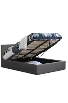 Image of Fabric Ottoman Storage Bed with High Headboard, Gas Lift Up Base