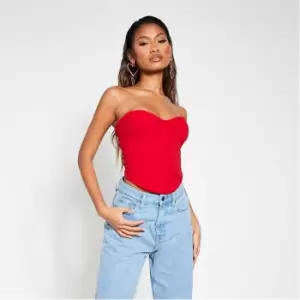 Image of I Saw It First Bandeau Corset Top - Red
