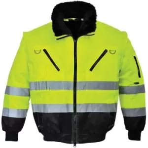 Image of Portwest PJ50YBRS - sz S Hi-Vis 3-in-1 Pilot Jacket - Yellow/Blue - Yellow/Blue