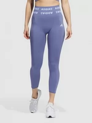 Image of Adidas Aeroknit 7/8 Leggings, Violet, Size S, Women
