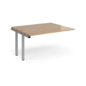 Image of Bench Desk Add On 2 Person Rectangular Desks 1400mm Beech Tops With Silver Frames 1200mm Depth Adapt