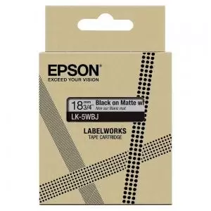 Image of Epson LK-5WBJ Black on Matte White Tape Cartridge 18mm - C53S672063