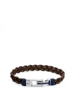 Image of Tommy Hilfiger Braided Bracelet in Brown, One Colour, Men
