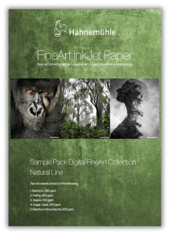 Image of HAHNEMUEHLE Digital FineArt Sample Pack Natural Line A4 Glossy Photo Paper - 10 Sheets 4011367111410