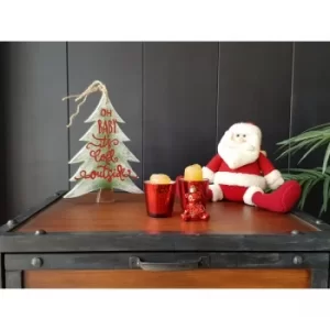 Image of Oh Baby Its Cold Outside Green Decorative Wooden Wall Accessory