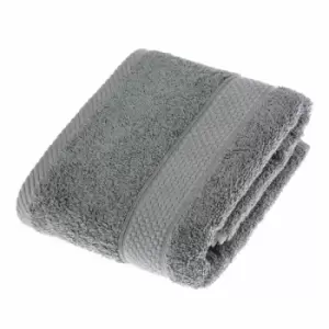 Image of HOMESCAPES Turkish Cotton Grey Hand Towel - Grey Charcoal