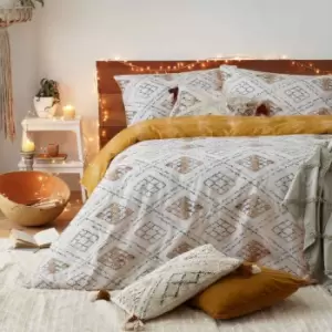 Image of Furn. Atlas Single Duvet Cover Set Cotton Ochre