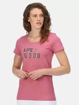 Image of Regatta Filandra VI T-Shirt - Pink, Light Pink, Size 12, Women