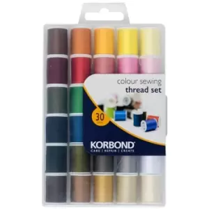 Image of Korbond Colour Sewing Thread Set Pack of 30
