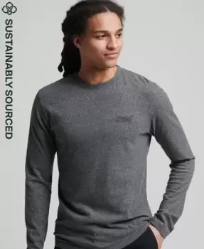 Image of Superdry Mens Organic Cotton Vintage Logo Embroidered Top Grey / Grey Black Twist - Size: L