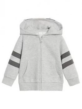 Image of Mango Baby Boy Face Hooded Top - Grey, Size 9-12 Months