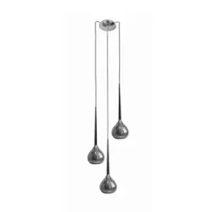 Image of Libra Cluster Pendant Ceiling Light, Silver, 3x E14
