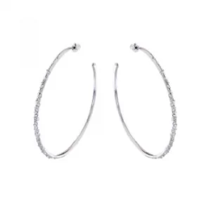 Image of Ladies Karen Millen Crystal Sprinkle Large Hoop Earrings