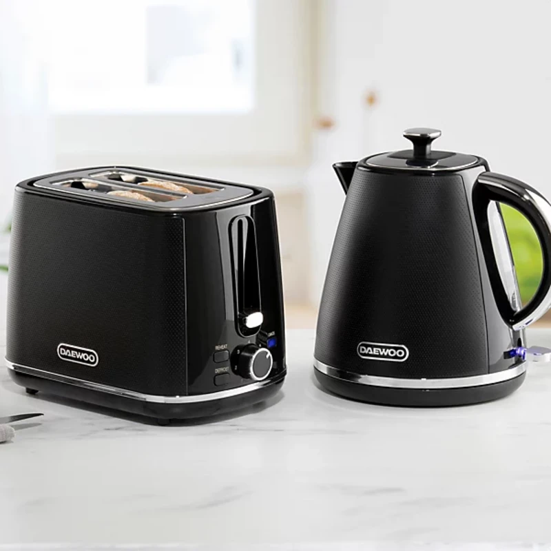 Image of Daewoo SDA2679GE 1.7L Stirling Pyramid Kettle and 2 Slice Toaster Set
