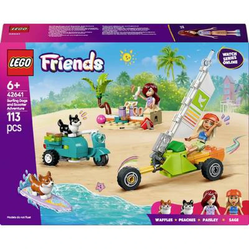 Image of LEGO LEGO Friends Surfing Dogs and Scooter Adventure Set 42641