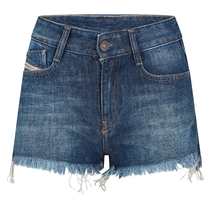 Image of Diesel Womens Denim Shorts Blue Denim female 24