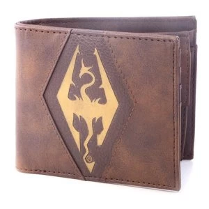 Image of The Elder Scrolls - Dragon Logo Unisex Bi-Fold Wallet - Brown