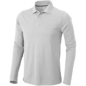 Image of Elevate Mens Oakville Long Sleeve Polo Shirt (S) (Grey Melange)