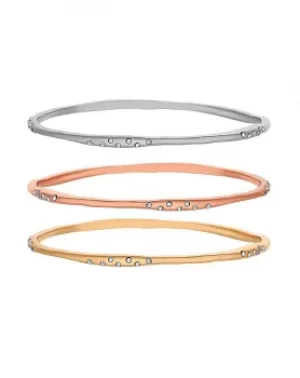 Image of Jon Richard Crystal Bangles Pack Of 3