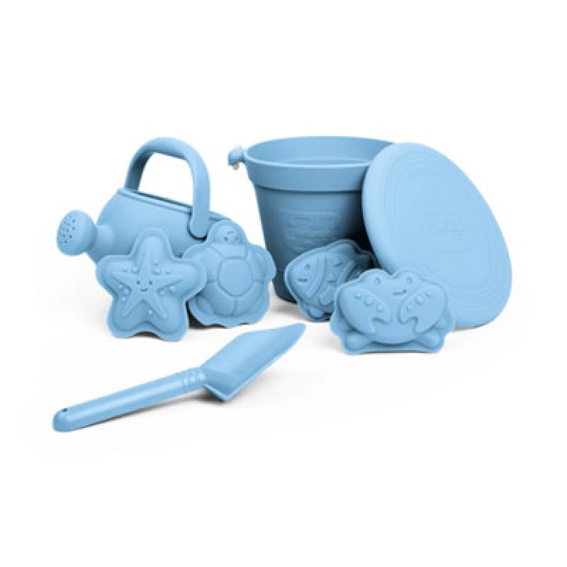 Image of Bigjigs Toys 5 Piece Silicone Beach Bundle - Powder Blue