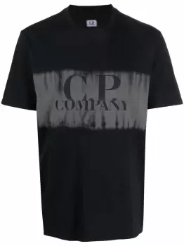 Image of C.P COMPANY Logo Print T-Shirt Black