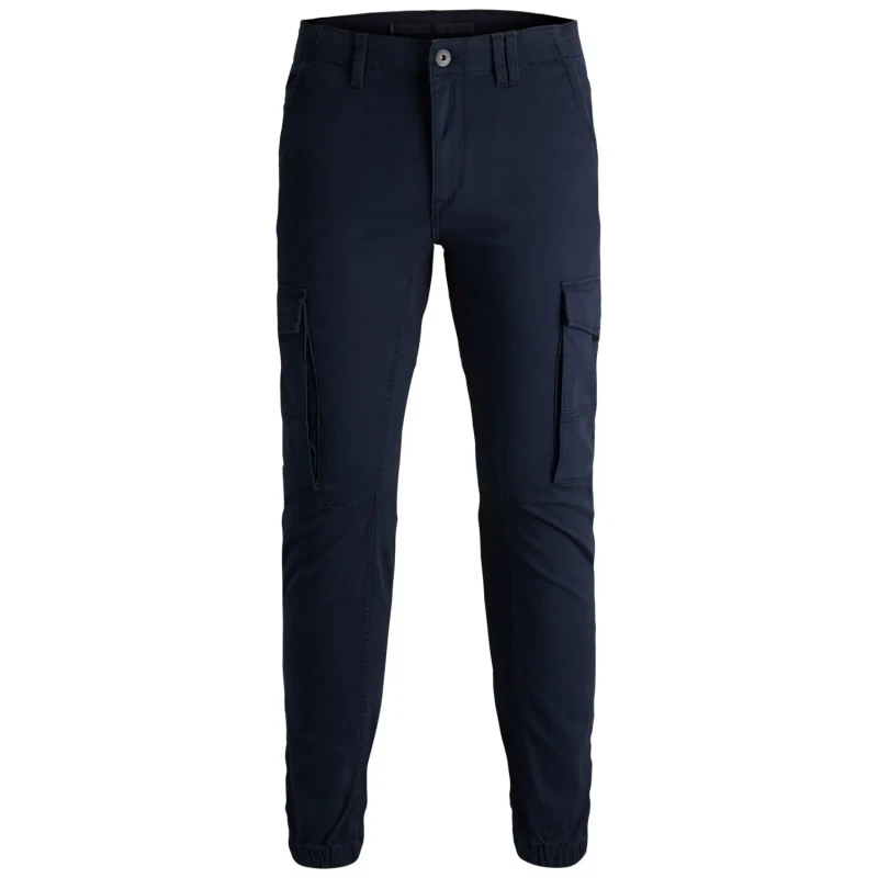 Image of JACK & JONES JUNIOR Organic Cotton Cargo Trousers Navy Blue Baby 10Y (138CM);11Y (144CM);12Y (150CM);13Y (153CM);14Y (162CM);15Y (168CM);16Y (174CM)