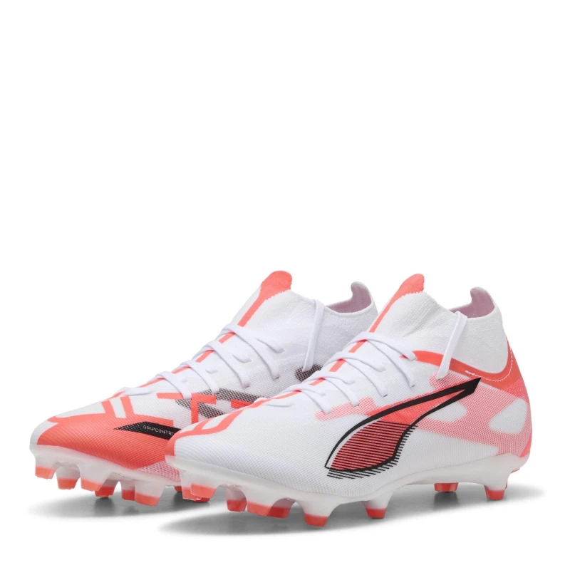 Image of Puma ULTRA 5 MATCH+ Womens Firm Ground Football Boots White/Red female 4 (37)