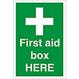 Image of First Aid Sign First Aid Box Fluted Board 60 x 40 cm