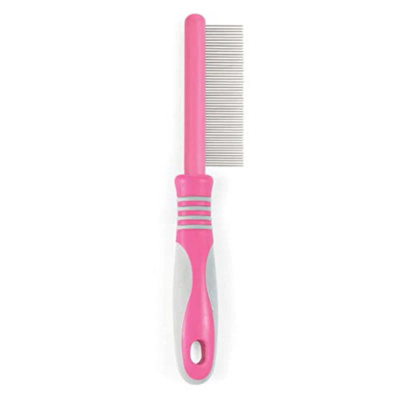 Image of Ancol Ergo Pink And Clear Fine Cat Comb
