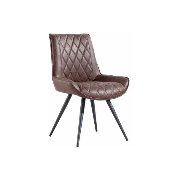 Image of KETTLE HOME LTD Dining Chair - Metal/PU/Foam - L55 x W64 x H90cm - Brown/Graphite KettleHomeLtdCH25-BR
