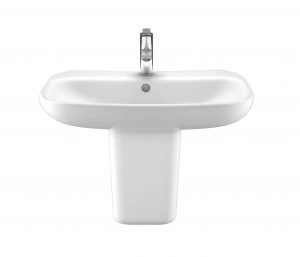 Image of Wickes Bellante Ceramic Basin with Semi Pedestal - 550mm