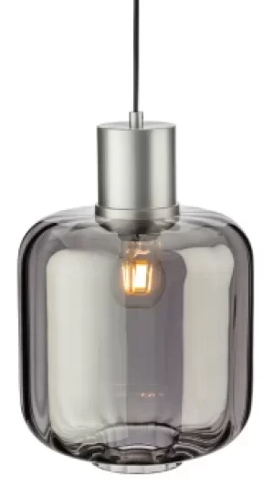 Image of Eton Pendant Light Aluminium with Smoked Glass