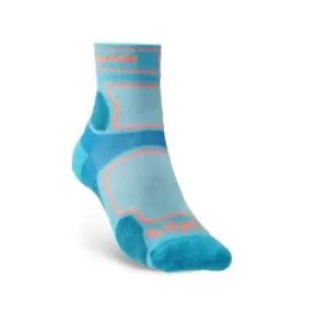 Image of Bridgedale TRAIL RUN Ultralight T2 Coolmax Sport 3/4 Crew Womens - Medium Blue