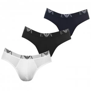 Image of Emporio Armani 3 Pack Briefs Black/Navy/White Size L Men