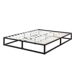 Image of Crazy Price Beds Amersham Black Metal Platform Small Double Bed