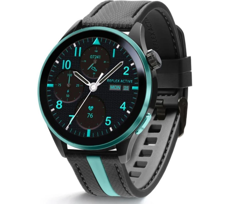 Image of REFLEX ACTIVE Series 54 Smartwatch - Blue with Black & Blue Silicone Strap, Blue,Black 5018479161684