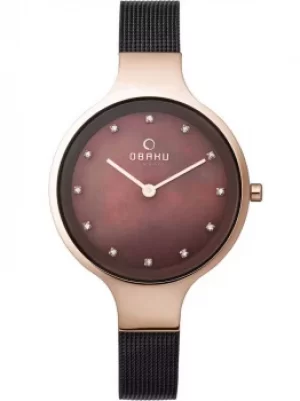Image of Obaku Ladies Bronze Tone Mesh Bracelet Watch V173LXVNMN
