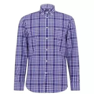 Image of Paul And Shark Long Sleeve Check Shirt - Blue