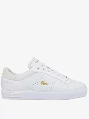 Image of Lacoste Powercourt 2.0 0722 Trainers, White/Gold, Size 5, Women