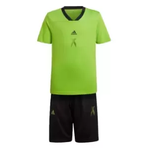Image of adidas Football-Inspired X Summer Set Kids - Semi Solar Green / Black