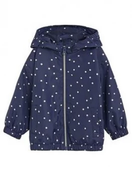 Image of Mango Baby Girls Spot Print Hooded Jacket