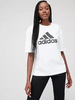 Image of adidas Future Icons Badge Of Sport T-Shirt - White/Black Size XS Women
