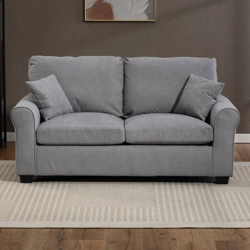 Image of Artemis Home Lewiston Fabric Pull Out Sofabed in Grey Size: 3 Seater Grey Unisex 3 Seater