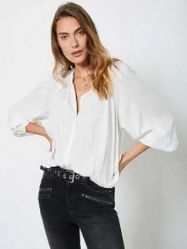 Image of Mint Velvet Crinkle Shirt - Ivory
