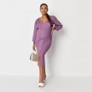 Image of Missguided Maternity Balloon Sleeve Midi Dress - Purple