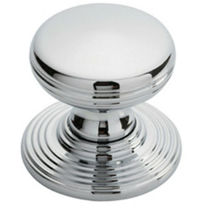 Image of Loops Smooth Ringed Cupboard Door Knob 28mm Dia Polished Chrome Cabinet Handle Multi unisex